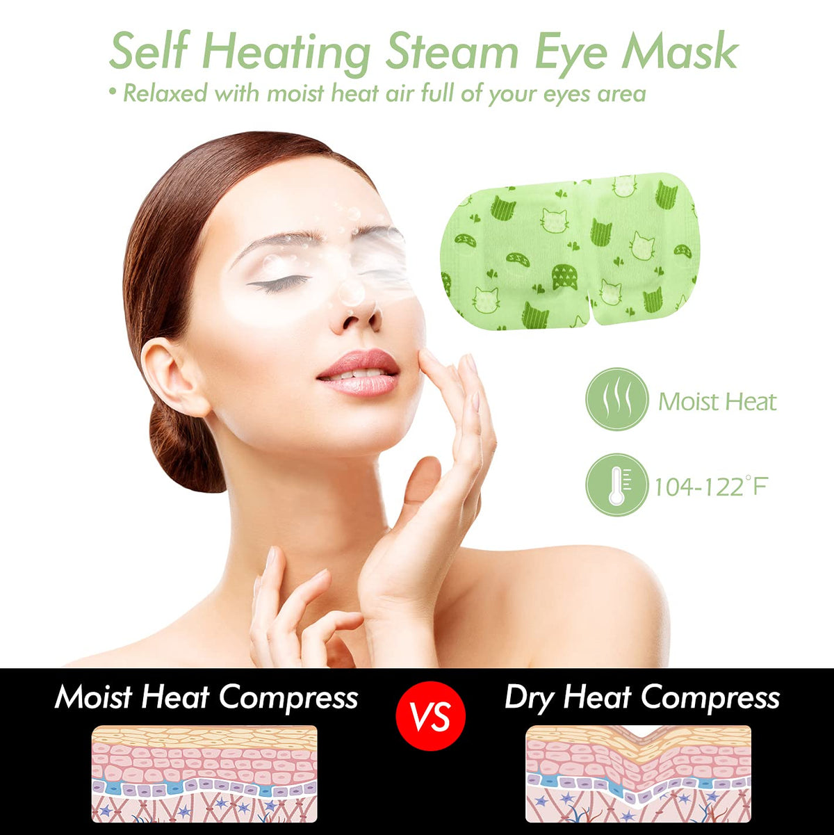 Jekeno Steam Eye Mask - Extra Long Lasting Warm Compress (16 Packs)