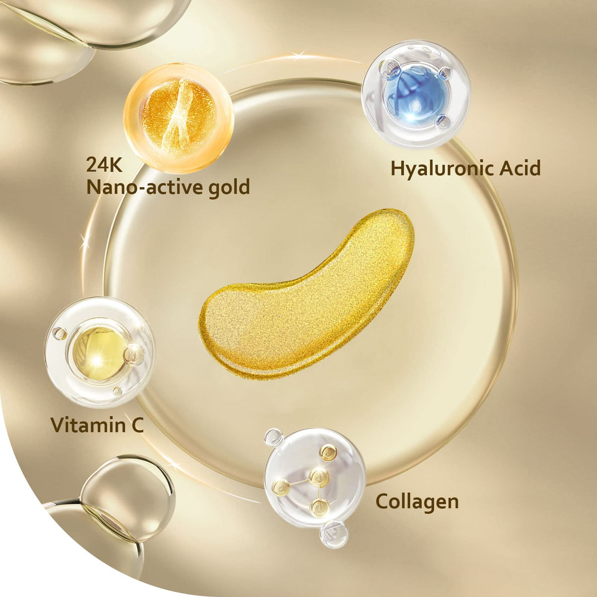 Taimand 24K Gold Under Eye Patches - 30 Pairs - Collagen Eye Mask for Dark Circles, Puffy Eyes & Wrinkles