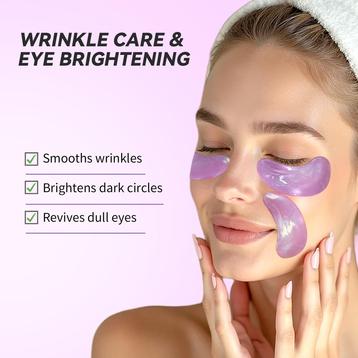 Maskiss Retinol Under Eye Patches (24 Pairs) - Firming Purple Eye Mask for Wrinkles, Dark Circles & Fine Lines