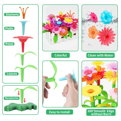 CENOVE Birthday Toys Gifts for 3 4 5 6 Years Old Boys Girls,Upgrade DIY Flower Garden Building Toy,STEM Educational Kids Toys Preschool Kindergarten Arts and Crafts Toy