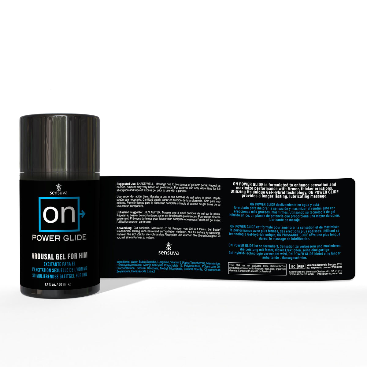 Sensuva On Power Glide for Him, Stimulating Arousal Gel for Men, Sexual Enhancer, Sex Enhancements for Male Sensation Gel, Tingling Sexual Enhancement for Penis Pleasure,USA (1.7 Fl. Oz.)
