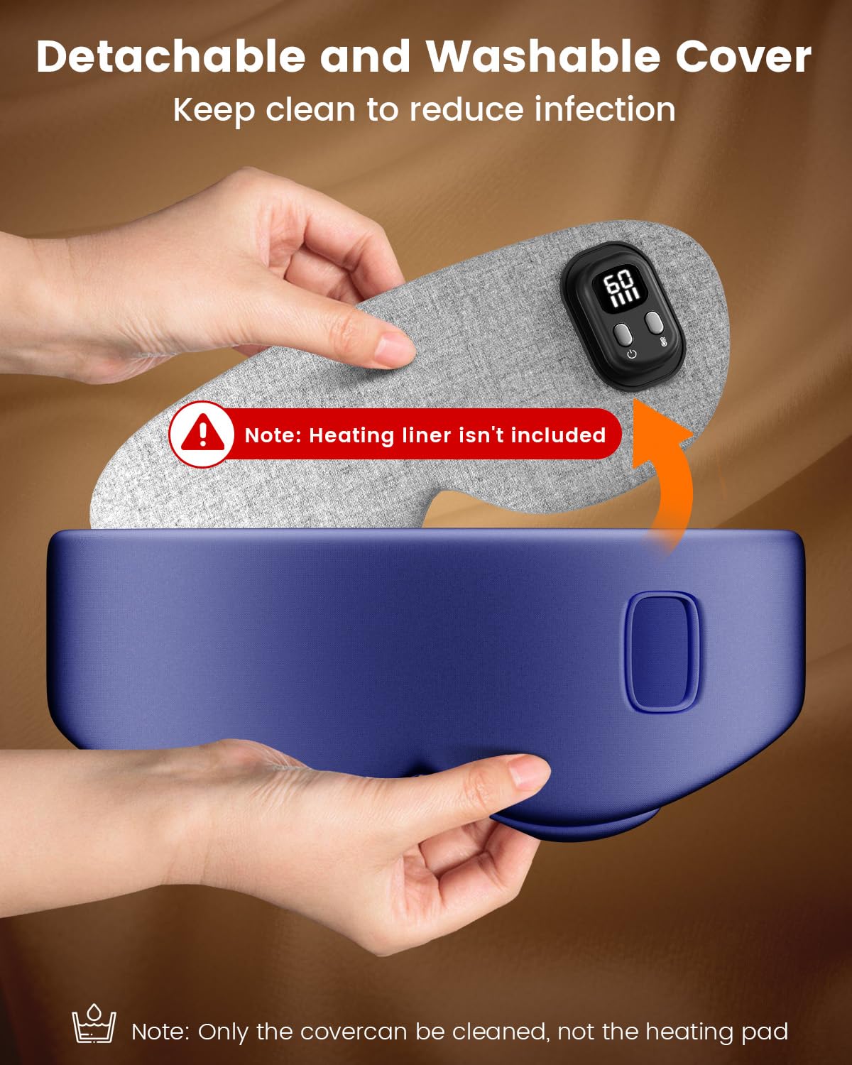 Heated Eye Mask Replaceable Cover – Adjustable Silk Eye Mask Cover for Electric Heating Pad (Blue)