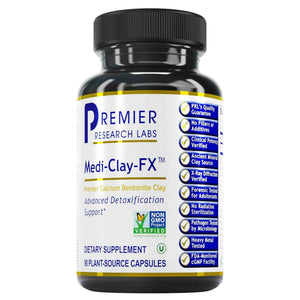 Premier Research Labs Medi-Clay-FX: Bentonite Clay Capsules for Detoxification - Food Grade Smectite Supplement - Absorb Toxins, Supports Cellular Health and Mold Detox - 90 Capsules