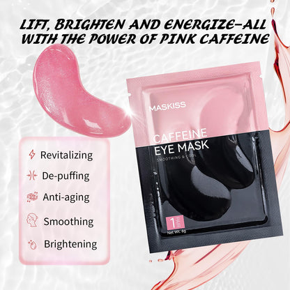 Maskiss Caffeine Under Eye Patches (25 Pairs) - De-Puffing Collagen Eye Mask for Dark Circles & Under-Eye Bags