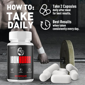 Iron Horse Supplement Pills, Official Iron Horse Pills for Men with All Natural Ingredients, Advanced IronHorse Capsules Designed to Support Health and Wellness with Premium Vitamins (60 Capsules) SyvorBuy Supplements Australia