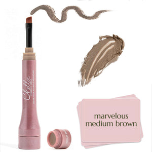 Chella Eyebrow Cream, Marvelous Medium Brown - Vegan, Cruelty Free, Paraben Free, Gluten Free Eyebrow Pomade Makeup - Long Wearing, Velvet Consistency, Water Proof