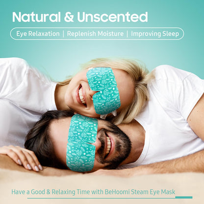 BeHoomi Self Heating Steam Eye Mask – Warm Compress Heated Eye Mask for Sleep, Relaxation & Dry Eye Relief, Unscented (20 Pack)