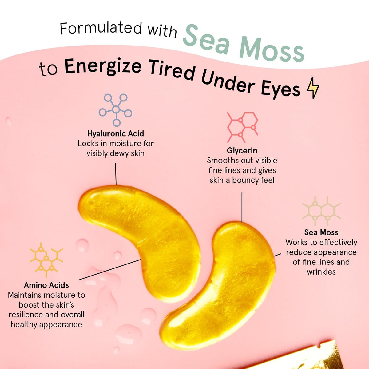 grace & stella Gold Under Eye Mask - 24 Pairs - Vegan Gel Patches for Dark Circles & Puffy Eyes