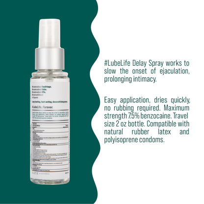 LUBELIFE Climax Control Delay Spray for Men, Stamina Enhancing, 2 Fl Oz