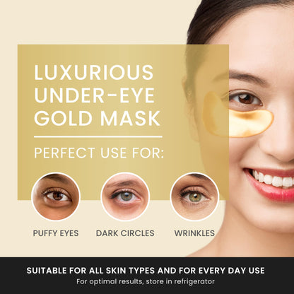 24K Gold Luxury Under Eye Patches - Radiant Glow (16 Pairs)
