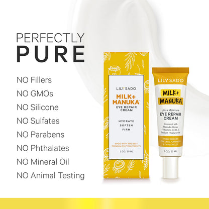 LILY SADO MILK+MANUKA™ Eye Repair Cream – Coconut Milk & Manuka Honey (30ml)