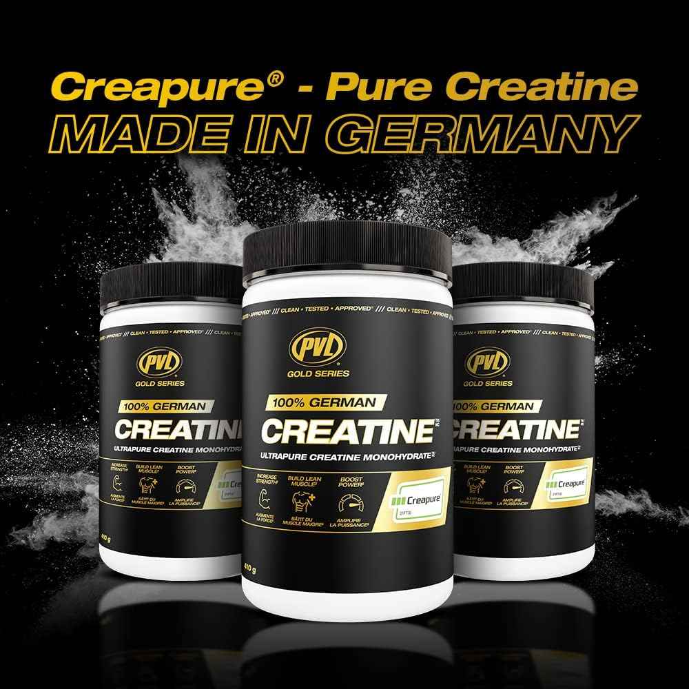PVL Creapure Creatine - 100% Pure German Creatine Monohydrate Powder-Pharmaceutical Grade Muscle Building Supplement for Strength Training, Pre Workout & Post Workout Protein Support–410g 82 Servings