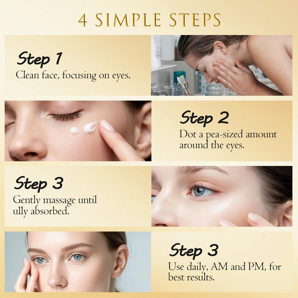 ASAMO Retinol & Vegan Collagen Eye Serum (20ml) - Rapid Reduction Treatment for Eye Bags, Dark Circles & Wrinkles | Firming & Energizing Serum