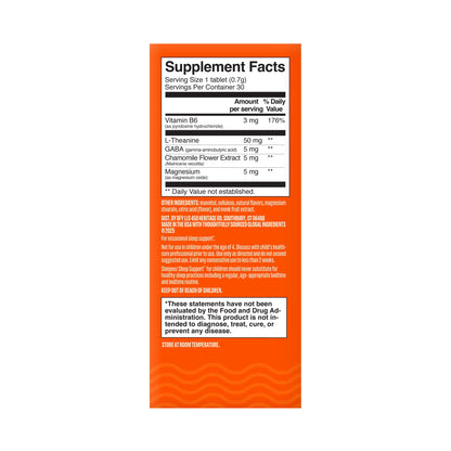 Sleepeez by EEZ Co. Sugar-Free Chewable Tablets for Kids, Orange, 30ct