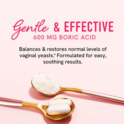 Boric Acid Suppositories for Women | 600mg | for pH Balance, Vaginal Odor & Itching | Feminine Hygiene