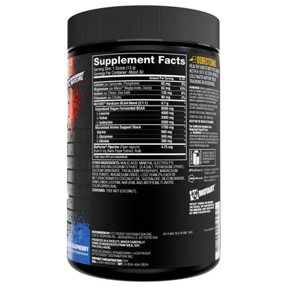 Mutant Hardcore BCAA - Pre, Intra or Post Workout - BCAA Next Level branched-Chain Amino Acids Supplement - Hydration + Recovery - 30 Serving - Blue Raspberry