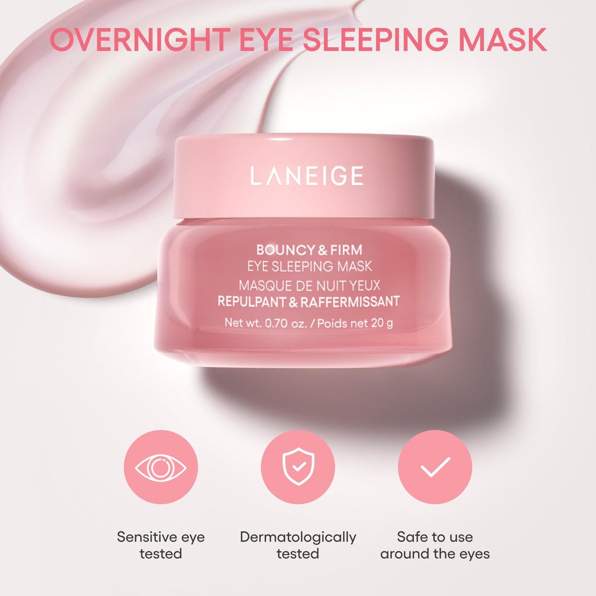 LANEIGE Bouncy & Firm Eye Sleeping Mask - Peony & Collagen Complex