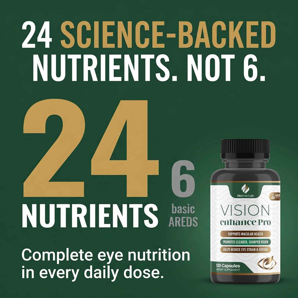 Vision Enhance Pro Eye Wellness Supplement with Lutein, Zeaxanthin & Botanical Extracts - Supports Daily Eye Wellness & Visual Comfort - 60-Day Supply