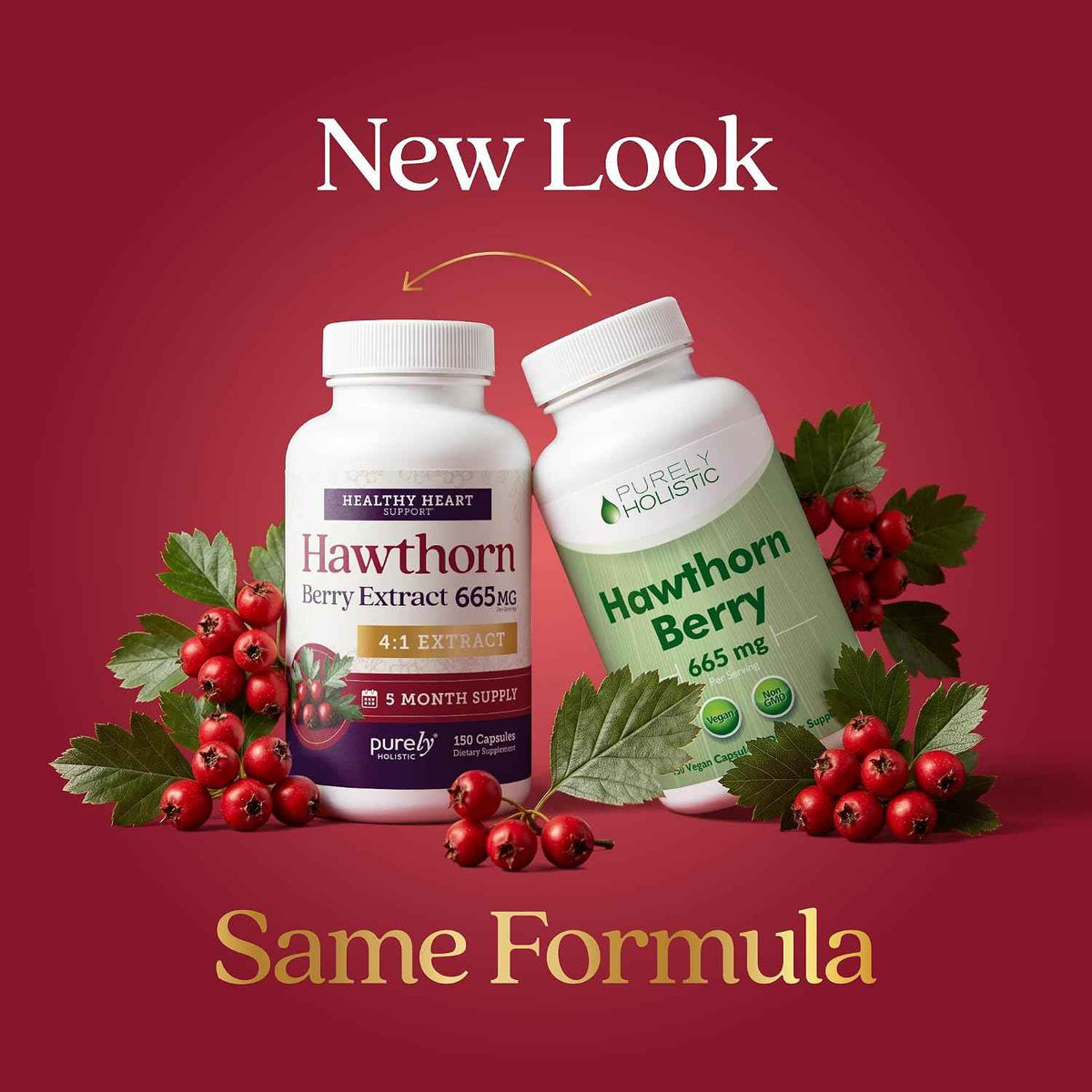 Hawthorn Berry Supplement, 5 Month Supply, Powerful 4:1 Hawthorn Extract - High Strength Hawthorne Berries, Cardiovascular Health Support, Hawthorne Berry Supplement, Vegan & Non-GMO, 150 Capsules