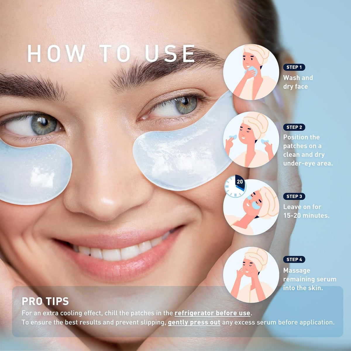 Under Eye Patches Kit - 120 Pcs Retinol & Caffeine (2 Pack)