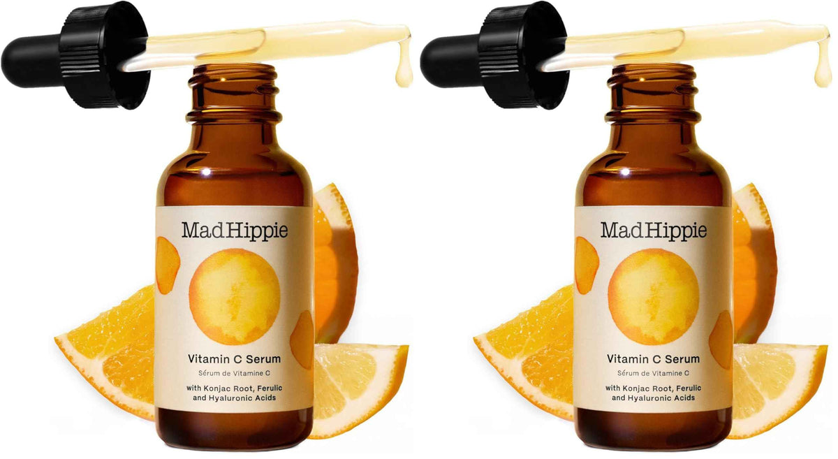Mad Hippie Vitamin C Serum for Face - C + E + Ferulic Acid, Hyaluronic Acid, Stable Low-Irritation Formula, Brightening, 1.02 Fl Oz