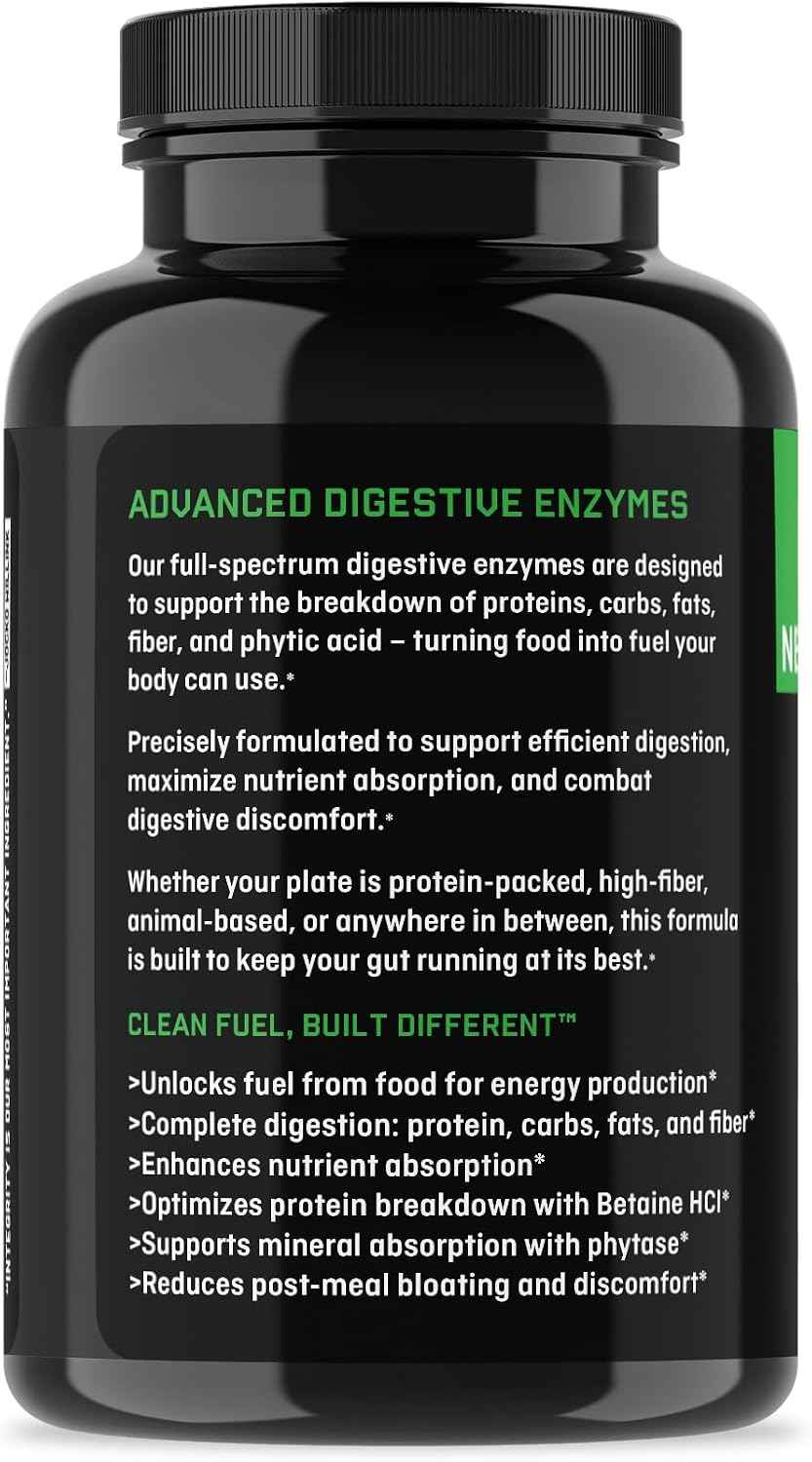 Jocko Fuel Digestive Enzymes - Full Spectrum Support, Nutrient Absorption, Gut Health Support, Digestion Aid - 60 Capsules