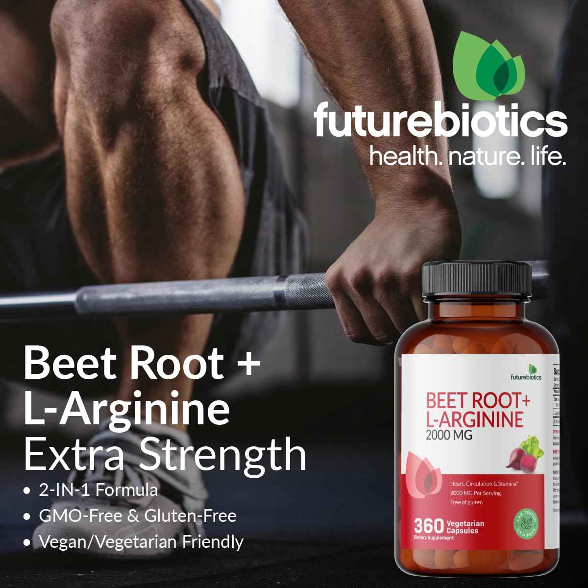 Futurebiotics Beet Root + L-Arginine, Non-GMO, 120 Vegetarian Capsules