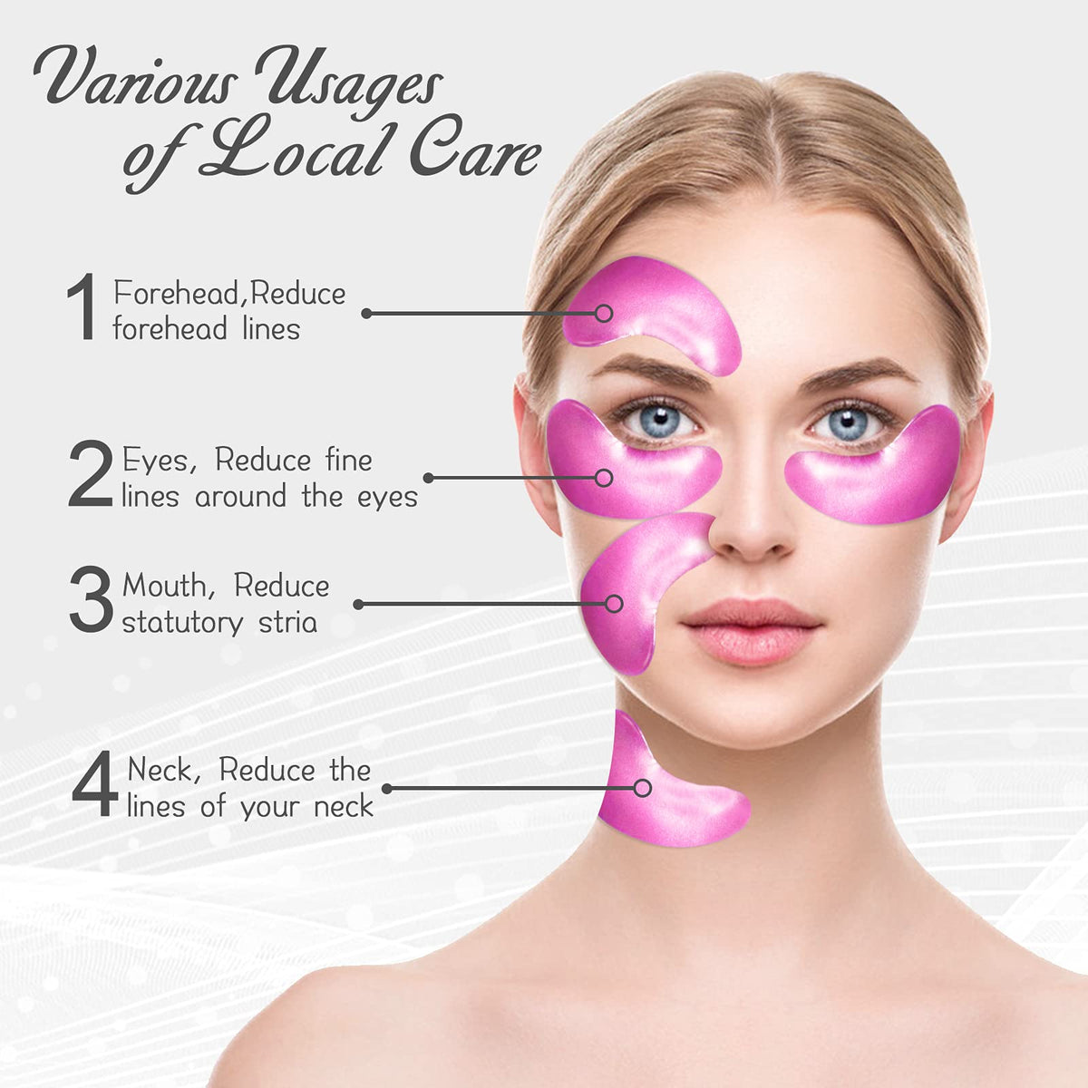 Permotary Crystal Collagen Eye Pads - Brightening Pink (30 Pairs)