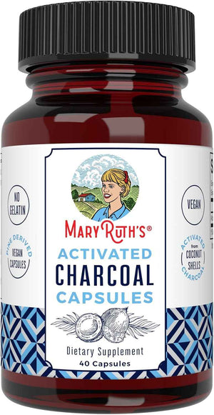 MARYRUTH'S Activated Charcoal Capsules 950 mg Activated Charcoal - Substance Adsorption - Derived from Coconut Shells - Vegan Capsules from Pine Trees - Non-GMO - Gluten Free - 40 Count