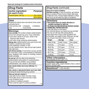 Genexa Children's Clean Acetaminophen | Pediatrician Preferred Ingredients | Pain & Fever Reducer for Kids | Dye Free, 0% Artificial Additives | Ages 2-11, Delicious Organic Blueberry Liquid, 4 fl oz GenexaBuy Supplements Australia