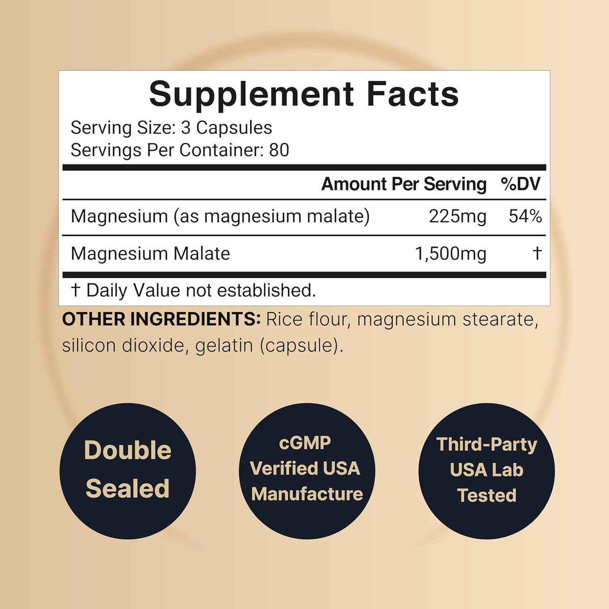 NatureBell Magnesium Malate 1,500mg, 240 Capsules - Chelated for High Absorption - Energy & Nervous System Support - Non-GMO, Gluten-Free