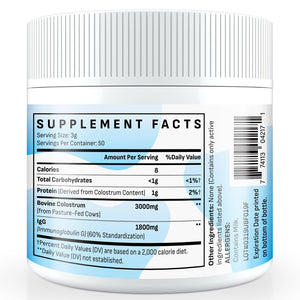 Energievoll Bovine Colostrum Supplement Powder - 60% IgG 3000 mg for Gut, Hair Growth, Beauty, and Immune, Easy to Mix, Unflavored (50 Servings) EnergievollBuy Supplements Australia