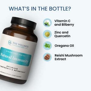 Natural Immunity - Botanical Immune Boost, Targeted Nutrients, T-Cell Support - Oregano, Reishi, Zinc, Vitamin C, Quercetin | 120 (2 Month Supply) The Wellness CompanyBuy Supplements Australia