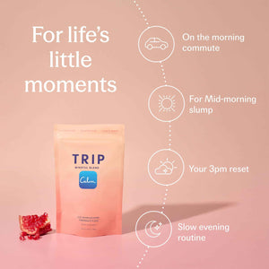 TRIP Magnesium Glycinate Powder with L-Theanine & Lion’s Mane, Sugar Free Magnesium Supplement for Adults, 250mg Magnesium per Drink Mix Serving, Pomegranate Orange Blossom, 1 Bag - 30 Servings