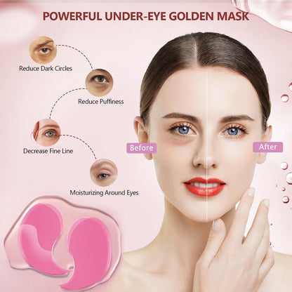 2 Packs Under Eye Patches - Green Tea & Rose Collagen (60 Pcs)