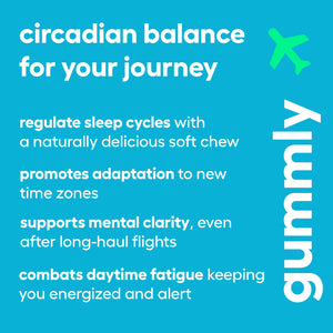 Jet Lag Remedy for Travel Gummies • No Jet Lag Pills Alternative • Travel Essentials • Support Adjustment to Time Zones and Circadian Rhythm • Delicious Tropical Berry Flavor • 20 Gummies 3-5 Trips GummlyBuy Supplements Australia
