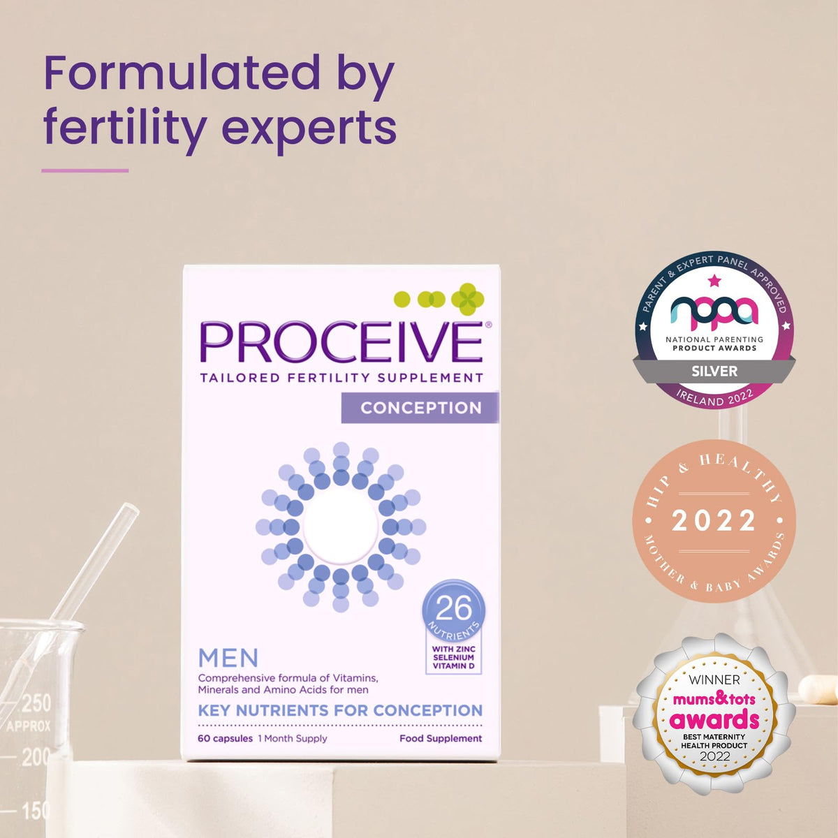 Proceive® Men Fertility Supplement for Conception - Vitamins & Minerals for Men Trying