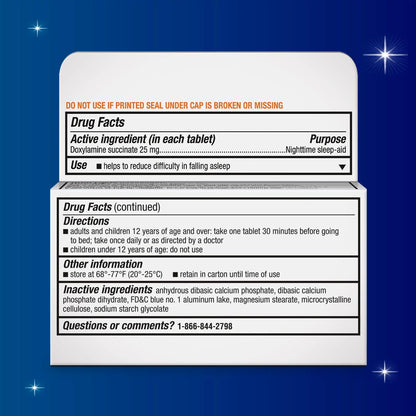 Unisom SleepTabs, Nighttime Sleep-aid, Doxylamine Succinate, 80 Tablets (Pack of 2)