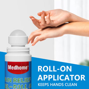Medhome Pain Relief Roll On, Travel Size Pain Reliever, for Knee, Neck, Hip, Joint, Shoulder, Arthritis Pain Reliever, Fast Acting & Long Lasting Formula, Roll On Menthol Gel 2.5 oz (Pack of 1) MedhomeBuy Supplements Australia