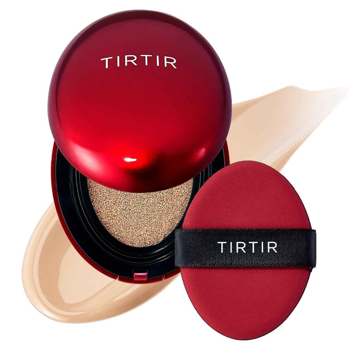 TIRTIR Mask Fit Red Cushion Foundation - Full coverage, Weightless, Skin fit, Satin Glow Finish, Korean Makeup BB Foundation, beauty, Tattoo cover up, Buildable (#23N Sand, 0.63 Fl Oz)