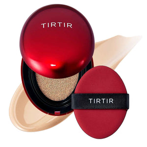 TIRTIR Mask Fit Red Cushion Foundation - Full coverage, Weightless, Skin fit, Satin Glow Finish, Korean Makeup BB Foundation, beauty, Tattoo cover up, Buildable (#23N Sand, 0.63 Fl Oz)