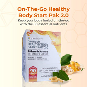 Youngevity On-The-Go Healthy Body Start Pak 2.0 - Includes Multi-Vitamins, Minerals, EFAs, & Amino Acids | 90 Essential Nutrients | 30-Day Supply YoungevityBuy Supplements Australia