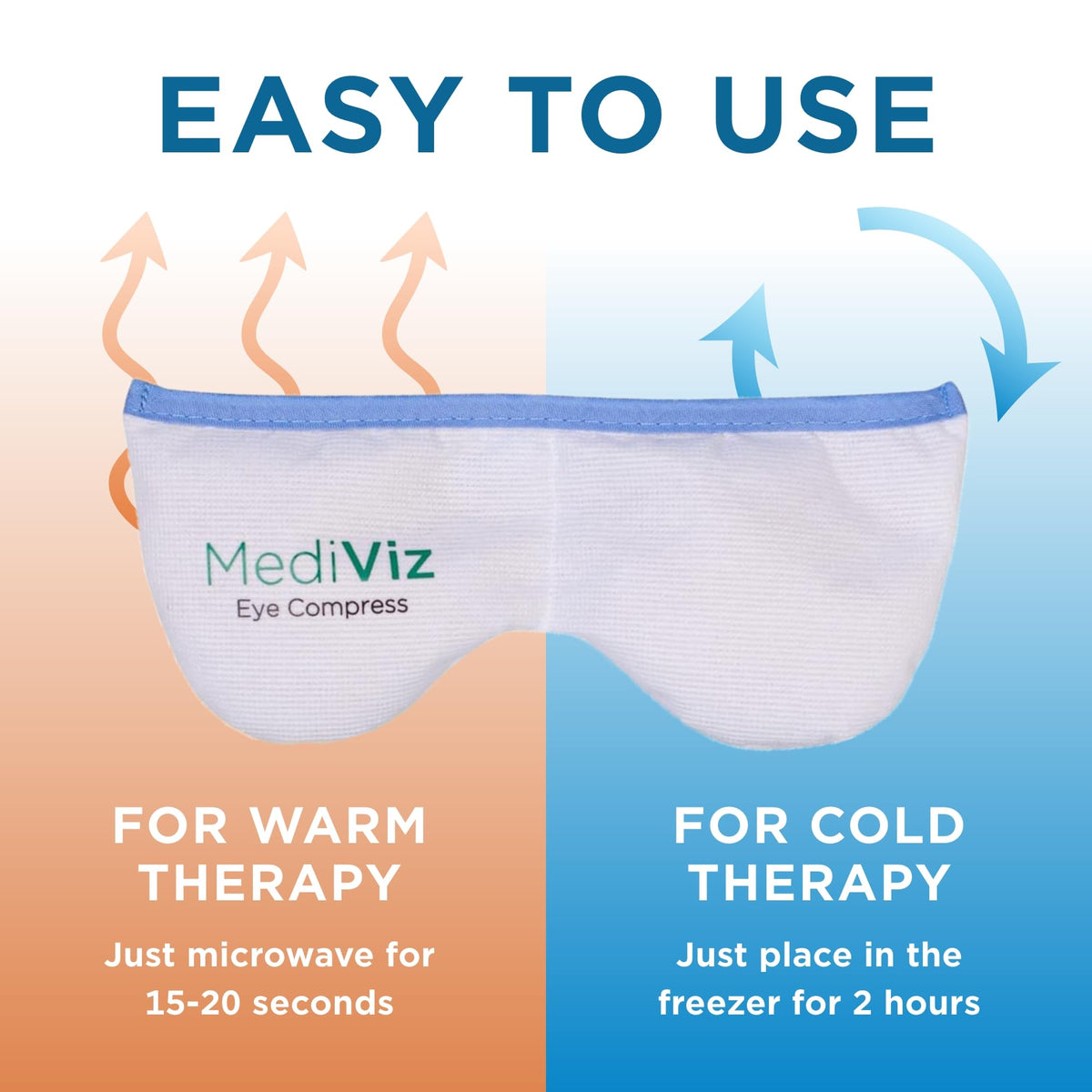 Warm Compress Eye Mask - Moist Heat Treatment for Irritated Eyes & Eyelid Lumps