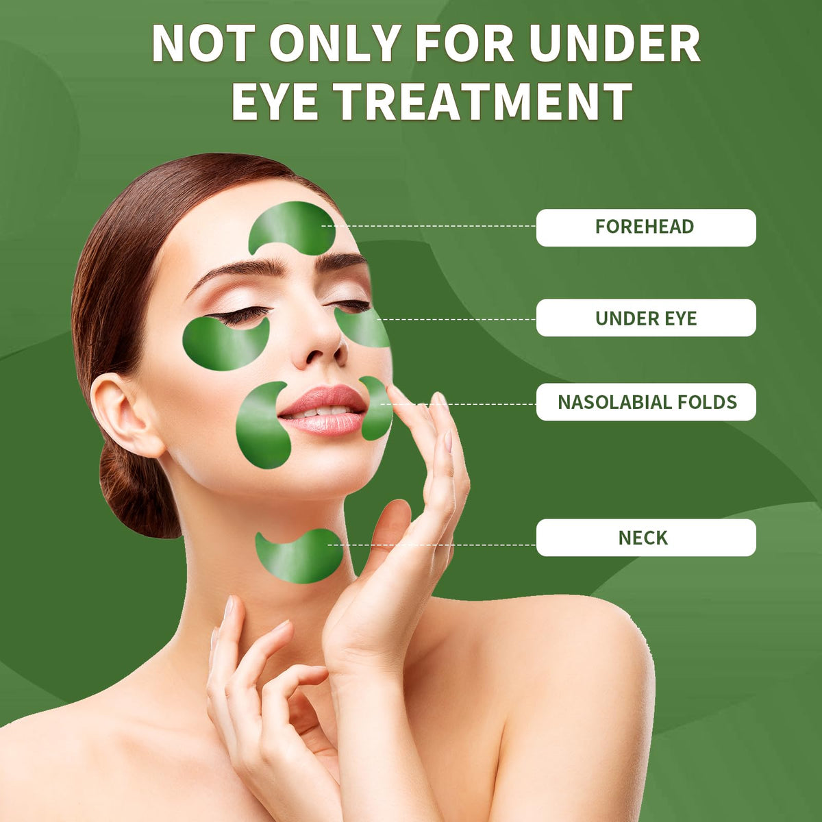 Qyiywim Green Tea Under Eye Patches – 70 PCS Eye Gel Pads for Dark Circles, Puffiness & Eye Bags