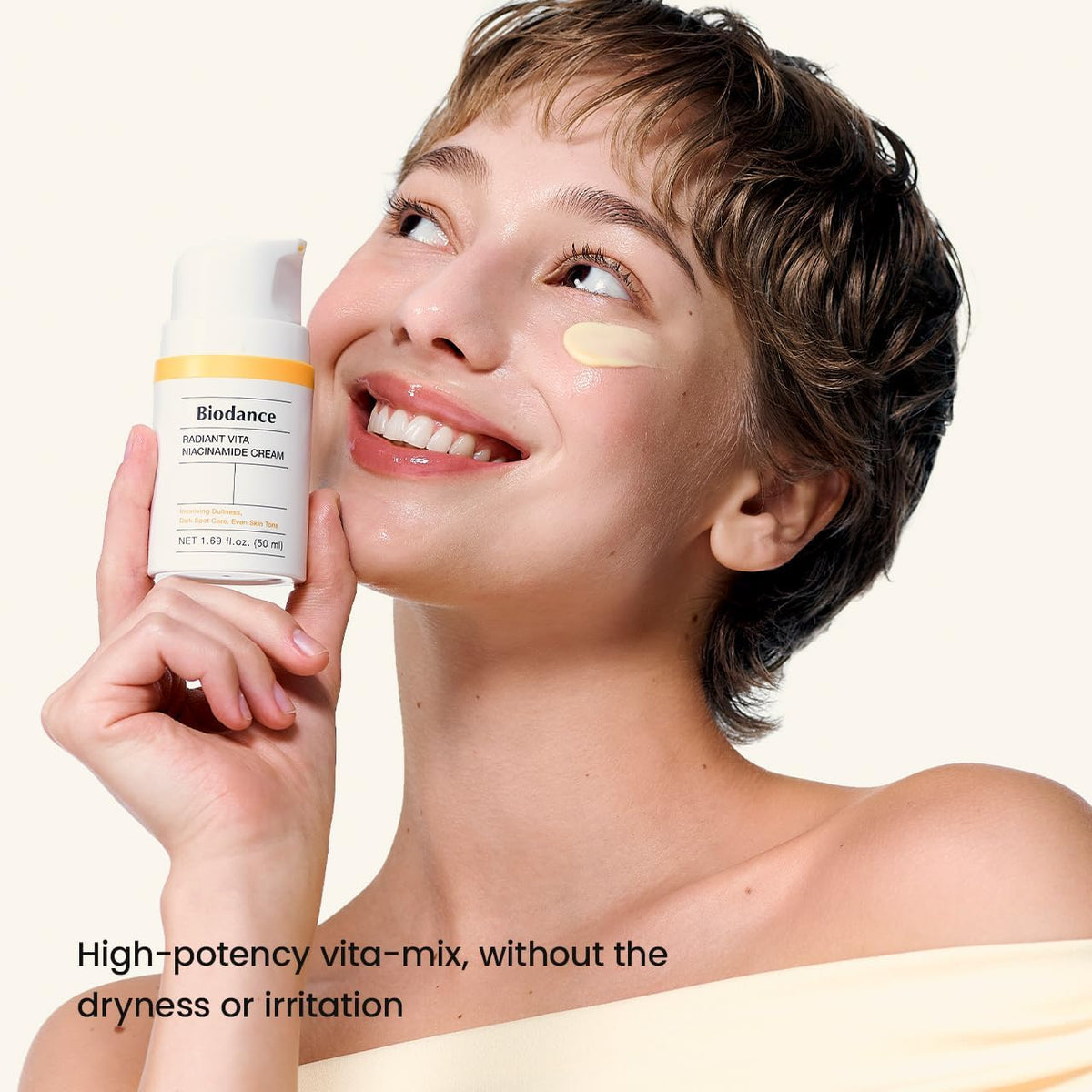 BIODANCE Radiant Vita Niacinamide Cream, Brightening, Dark Spot Correcting, Hydrating Facial Moisturizer with Vitamin C, B12, Korean Skin Care, Mothers Day Gifts | 1.69 fl.oz, 50ml