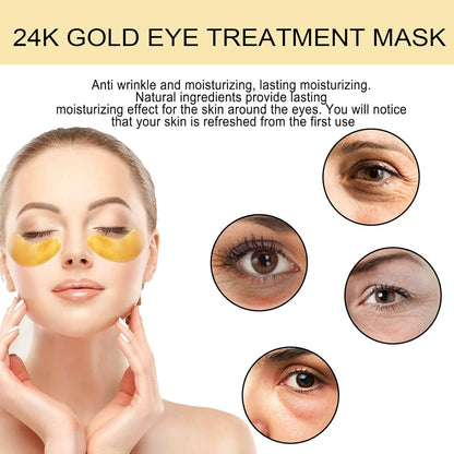 Green Cosmos 24K Gold Under Eye Patches - Luxury Recovery (30 Pairs)