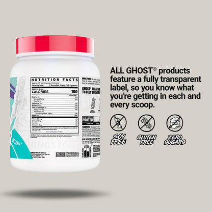 GHOST Clear Whey Isolate Protein Powder, Blue Raspberry - 1.4 LB Tub, 25G of Whey Protein - Post Workout Drink for Muscle Gain & Recovery - Sugar Free, Soy Free & Zero Fat, 20 Servings