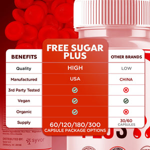 Free Sugar Plus Capsules, Official FreeSugar Plus Blood Health Support Pills With All Natural Ingredients, Free Sugar Plus Advanced Wellness Support with Premium Vitamins for Women & Men (60 Capsules) SyvorBuy Supplements Australia