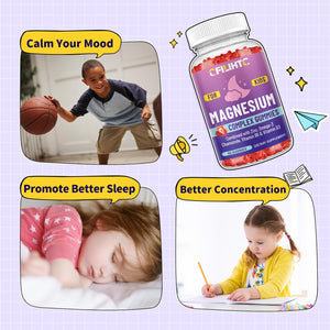 Kids Magnesium Gummies-Magnesium Glycinate Gummies for Kids Supplement-w/Zinc, Chamomile, Omega-3, Vitamin B6, D3 - for Sleep, Relaxation, Brain, Bones, Children's Calm, Sugar Free Strawberry 60ct CFILIHTCBuy Supplements Australia