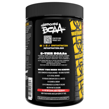 Mutant Hardcore BCAA - Pre, Intra or Post Workout - BCAA Next Level branched-Chain Amino Acids Supplement - Hydration + Recovery - 30 Serving - Blue Raspberry